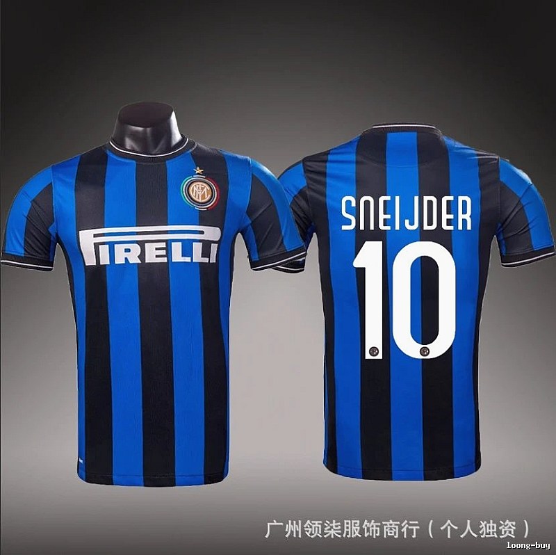 Inter Milan Logo Detail Brehme #3 soccer jersey Blue Black Striped with Relaxed Feel