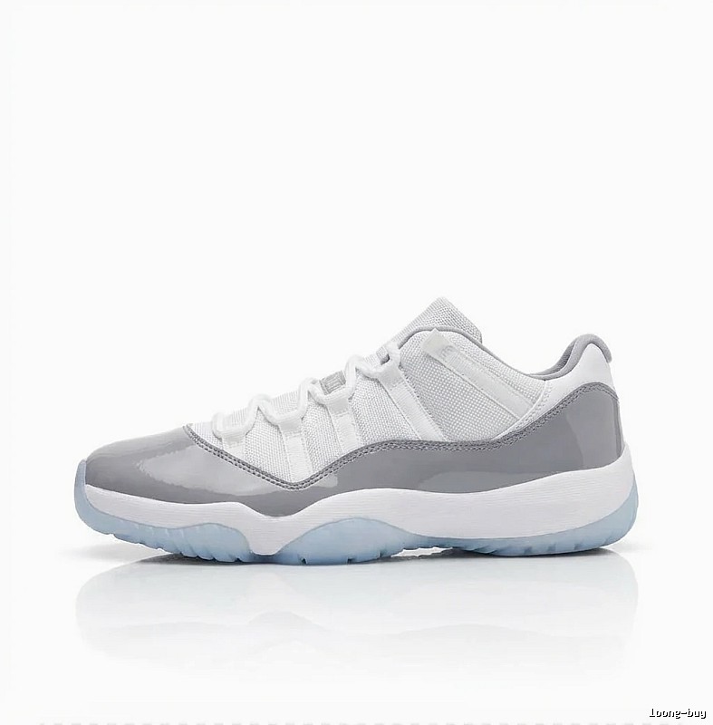 Jordan 11 Low - Top Grey - White Athletic Shoes