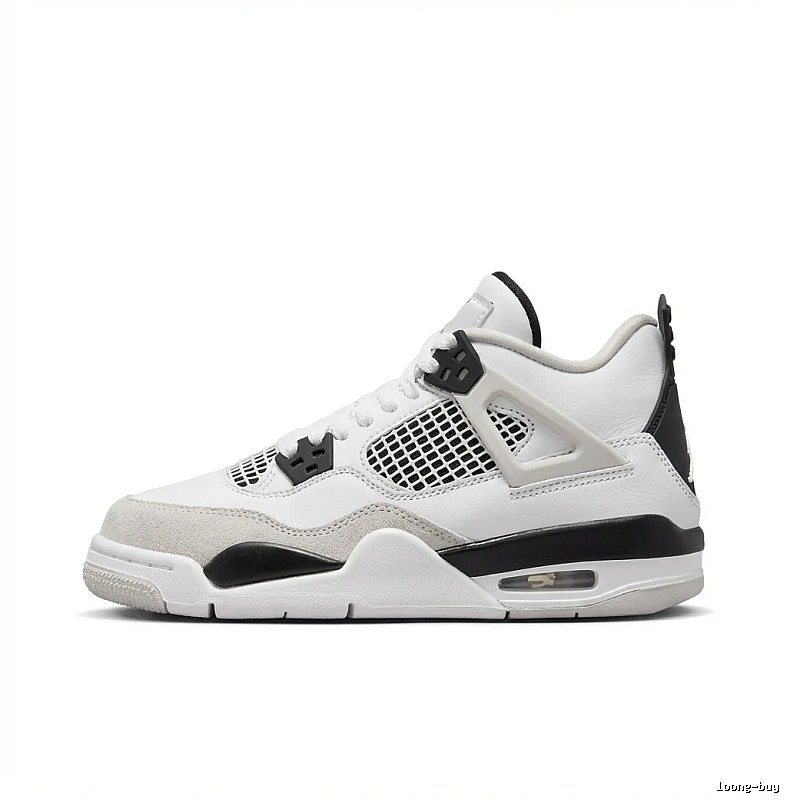 Jordan 4 black, white and grey trendy sneakers