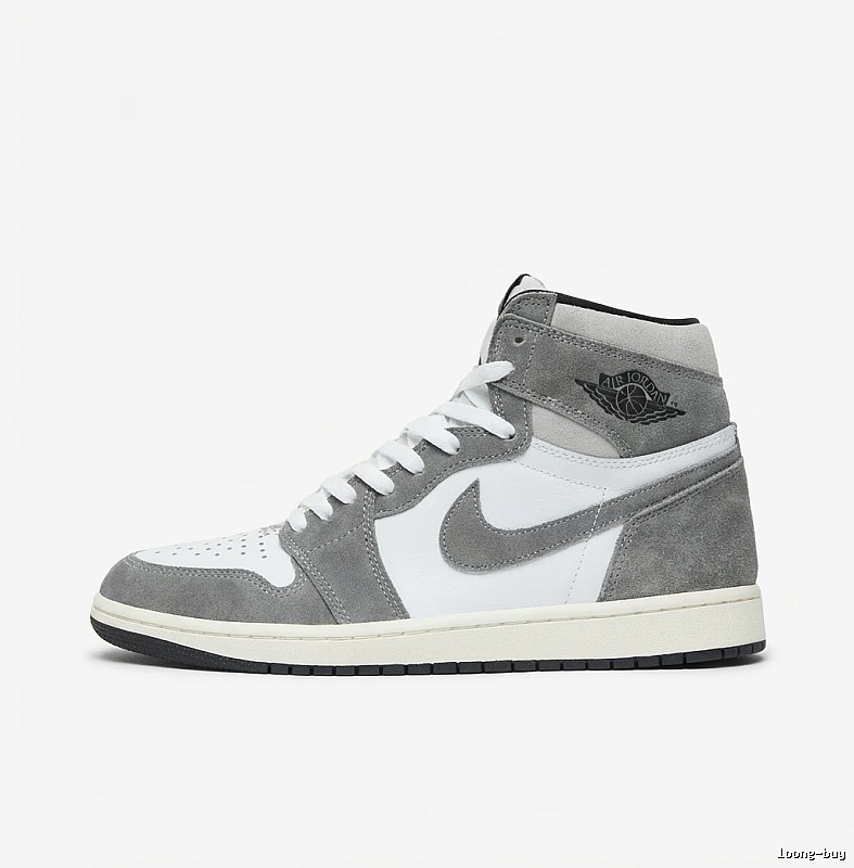Jordan AJ1 High Top Grey, White and Silver Shoes