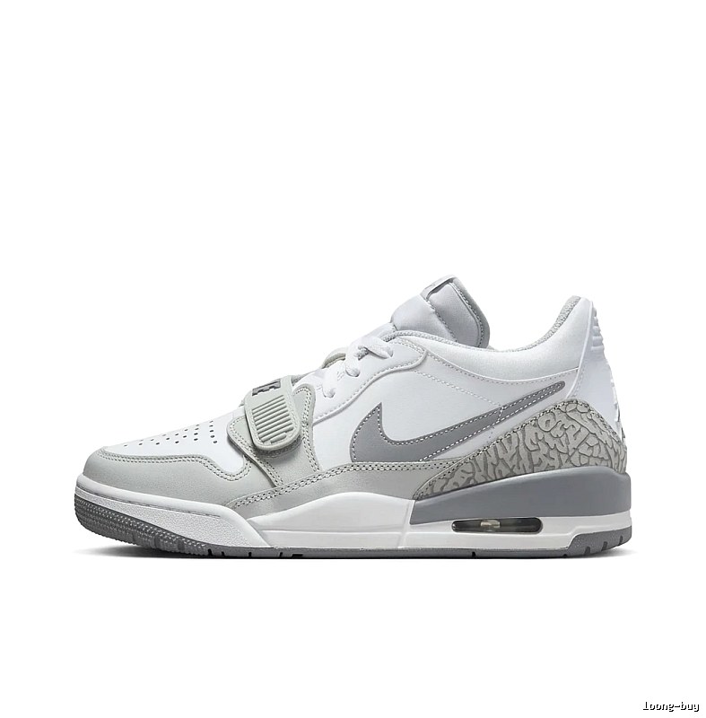 Jordan retro-style gray and white sports shoes
