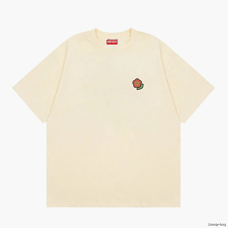 KENZO Embroidered Little Flower Casual Style Off-white T-shirt
