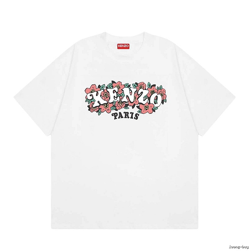 KENZO Floral Collection Street Style White Short-sleeve T-shirt