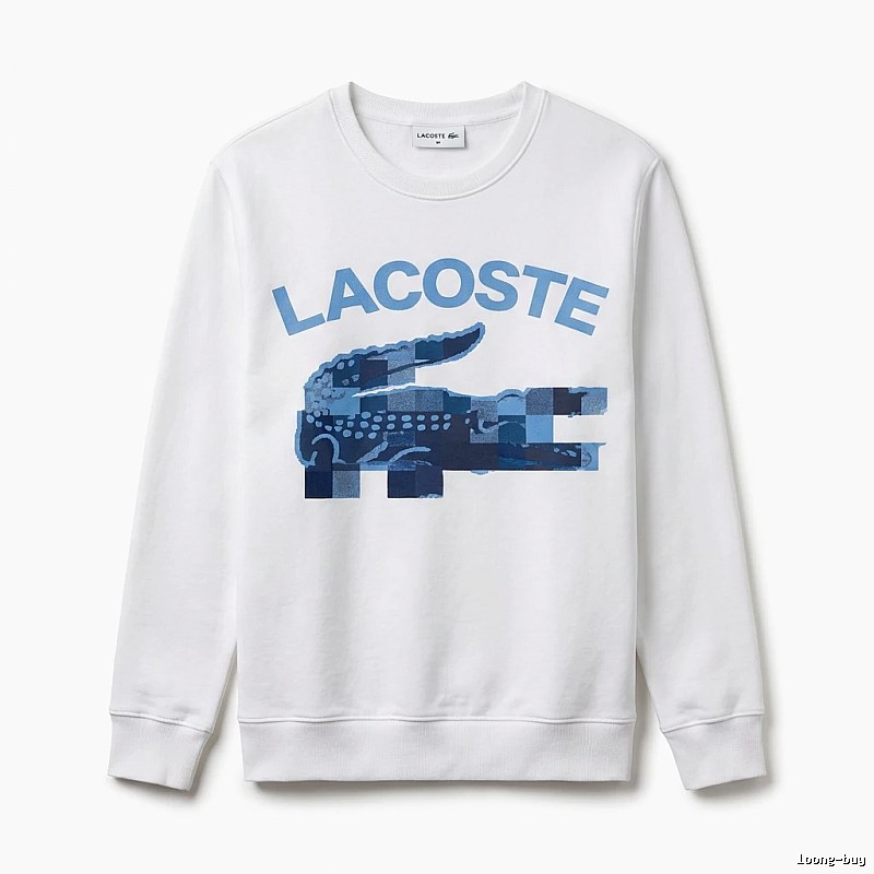 Lacoste Blue and White Contrast Fashion Sweatshirt