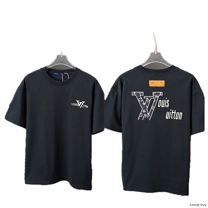 Louis Vuitton Print Streetwear Style Black Short-sleeve T-shirt
