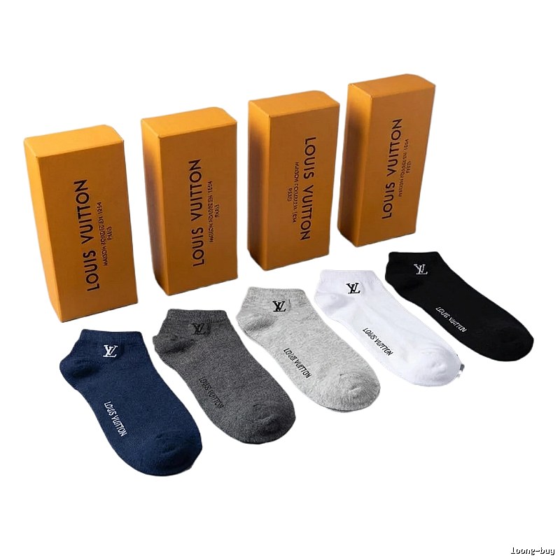 LV casual style multicolor short socks