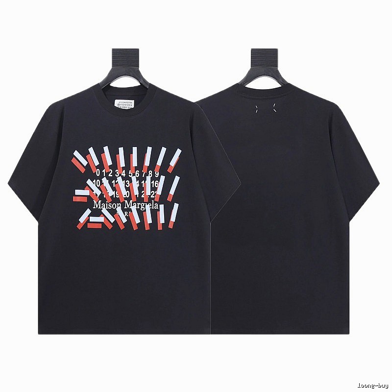 Maison Margiela Digital Printed Streetwear Black T-Shirt