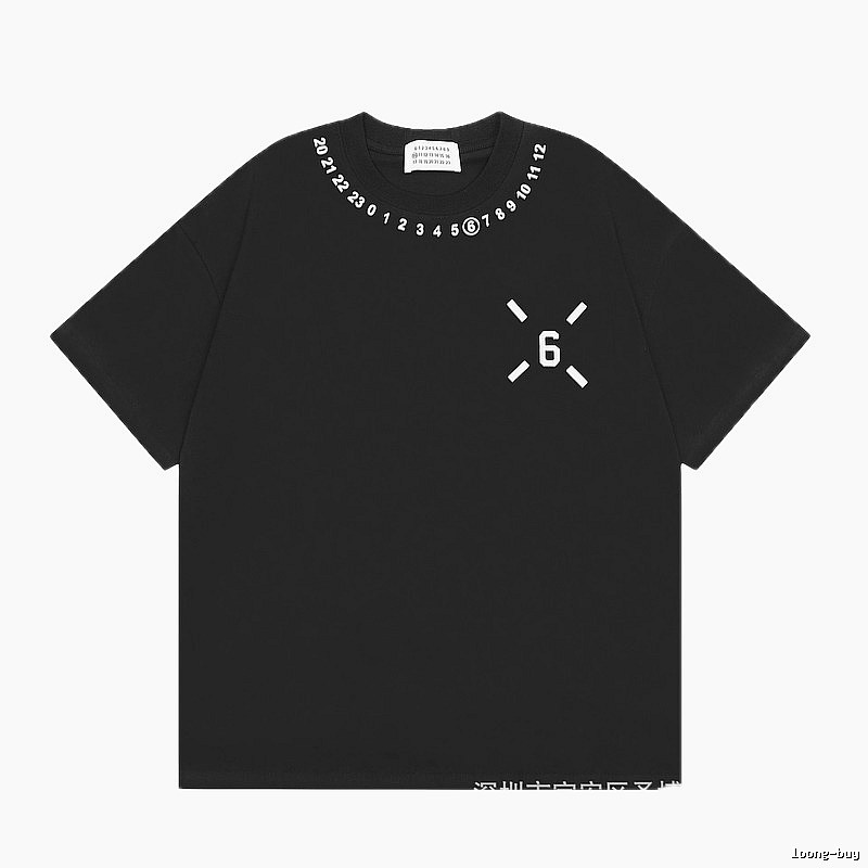 Maison Margiela MM6 Streetwear Style Black Short-sleeve T-shirt