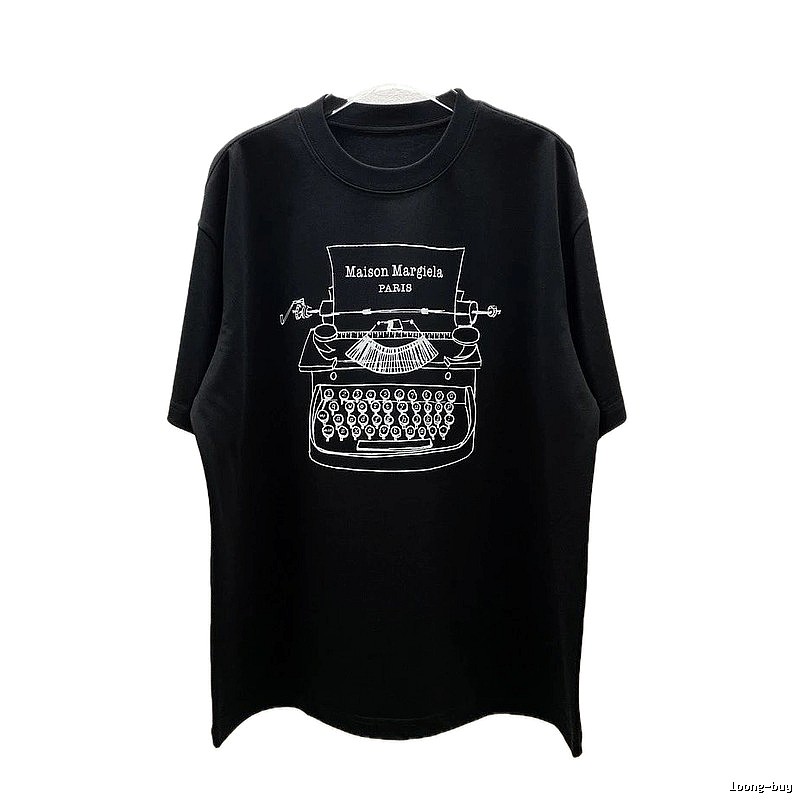 Maison Margiela Typewriter Vintage Style Black T-Shirt