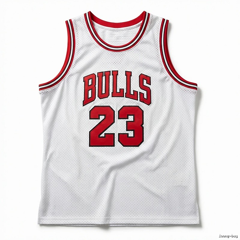 Michael Jordan retro-style white and red jersey