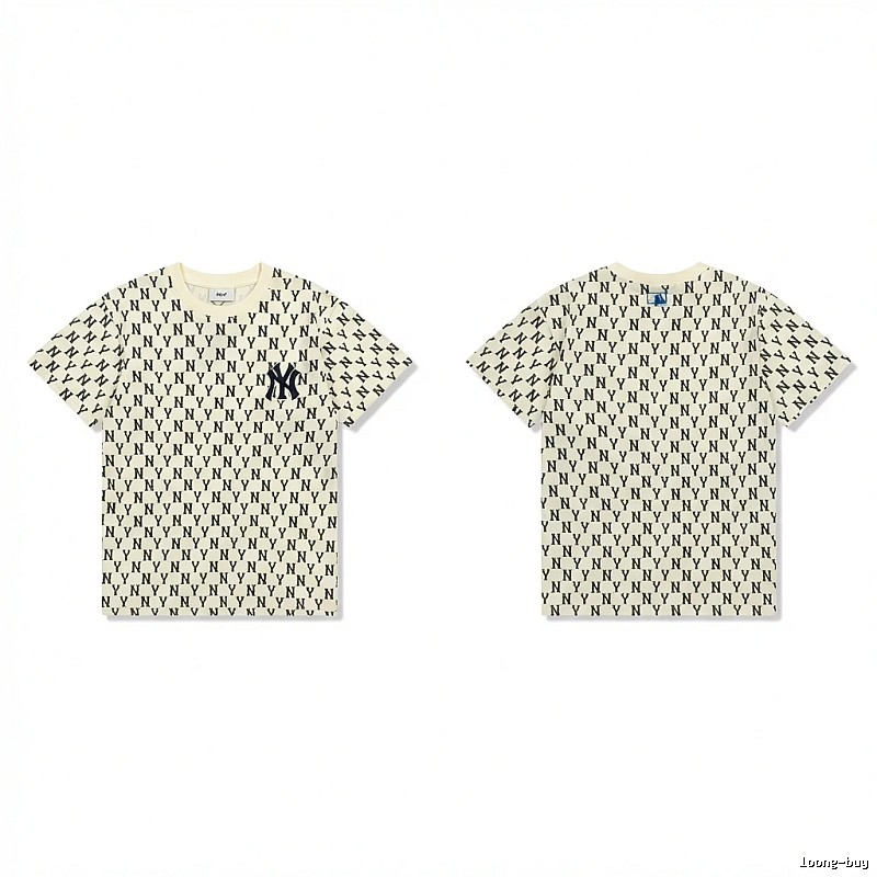 MLB full-print trendy style white T-shirt