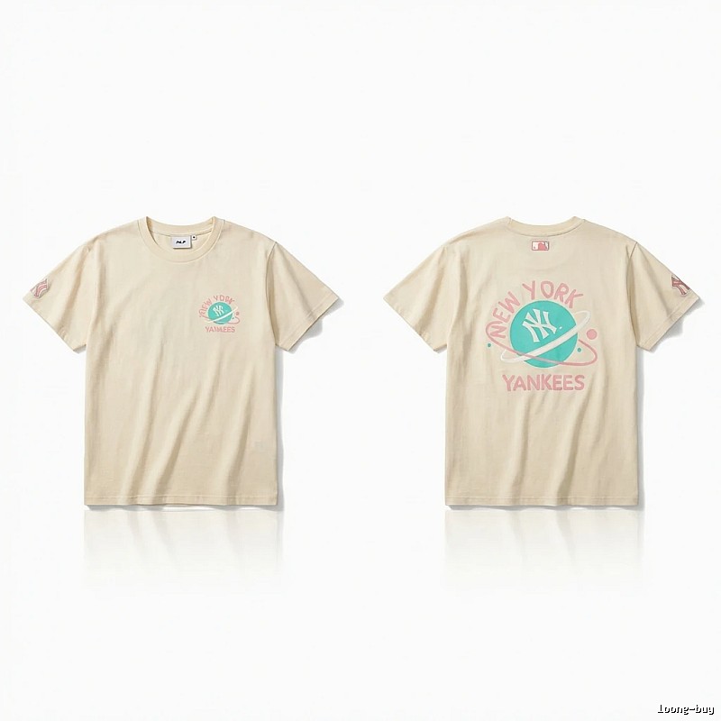 MLB New York Yankees trendy brand beige T-shirt
