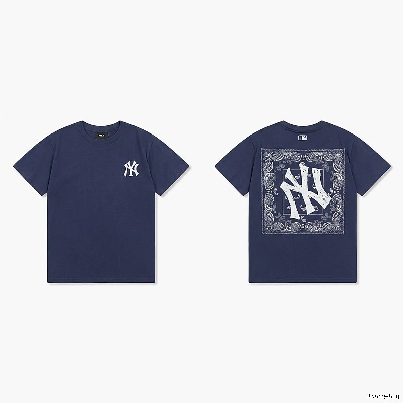 MLB Printed Trendy Style Navy Blue T-shirt
