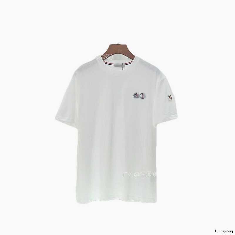 Moncler Badge Casual Style White T-Shirt