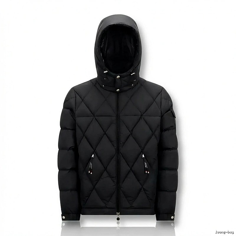 Moncler diamond-check trendy and cool style black down jacket