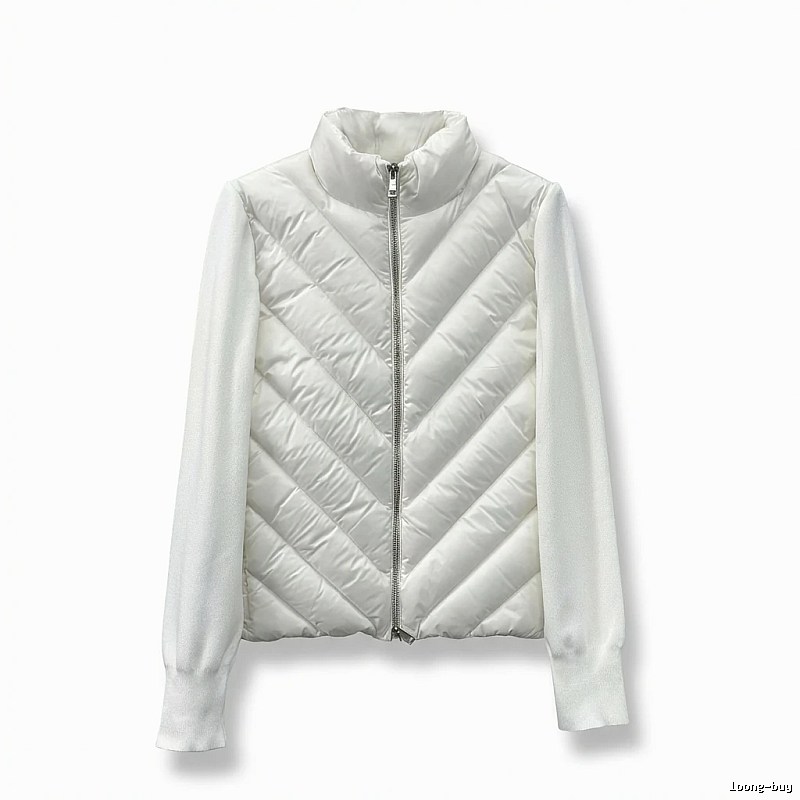 Moncler diamond - patterned stylish white down jacket