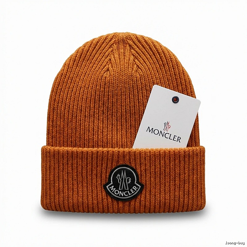 Moncler knitted trendy brand coffee-colored hat