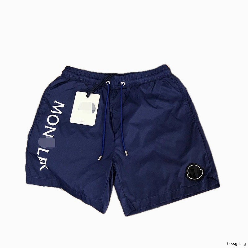 Moncler Letter Print Casual Style Navy Blue Shorts