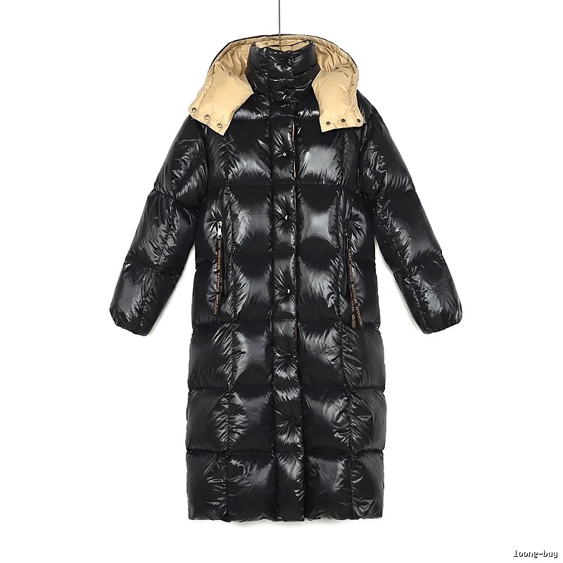 Moncler long black down jacket