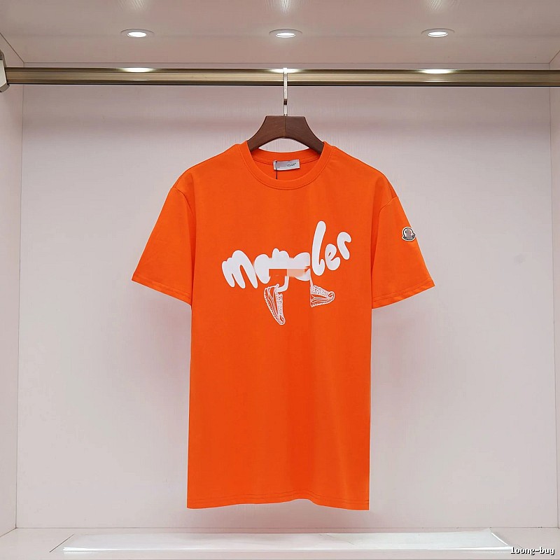 Moncler Printed Casual-style Orange Short-sleeve T-shirt