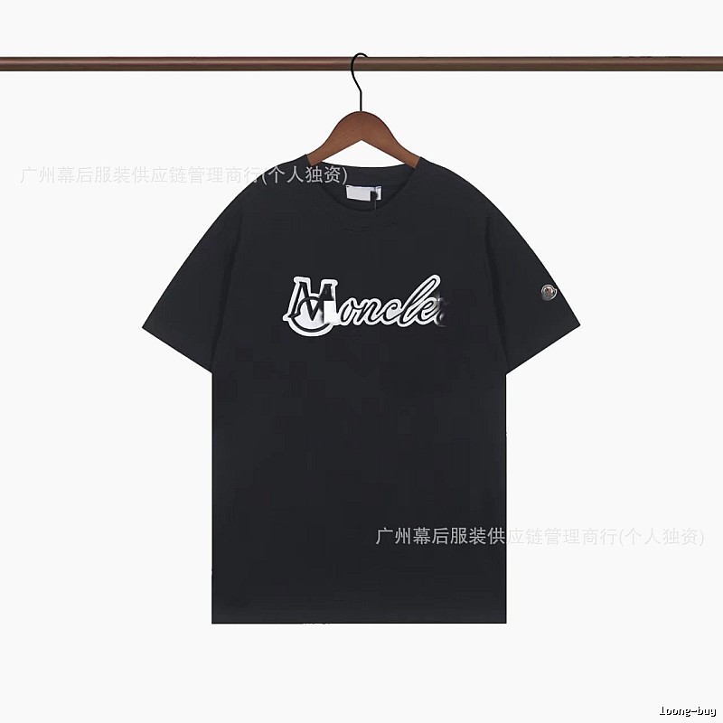 Moncler Printed Collection Streetwear Style Black T-Shirt