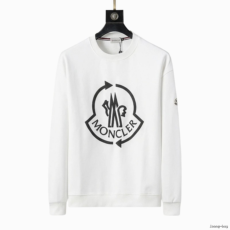Moncler Round - neck Trendy and Cool White Sweatshirt