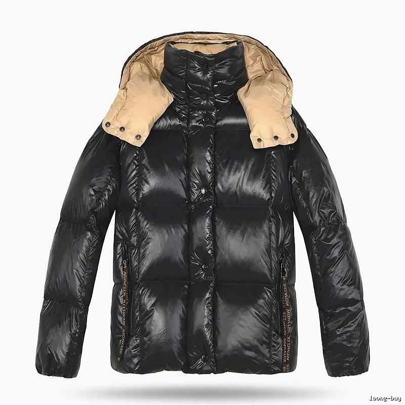 Moncler shiny and stylish black down jacket