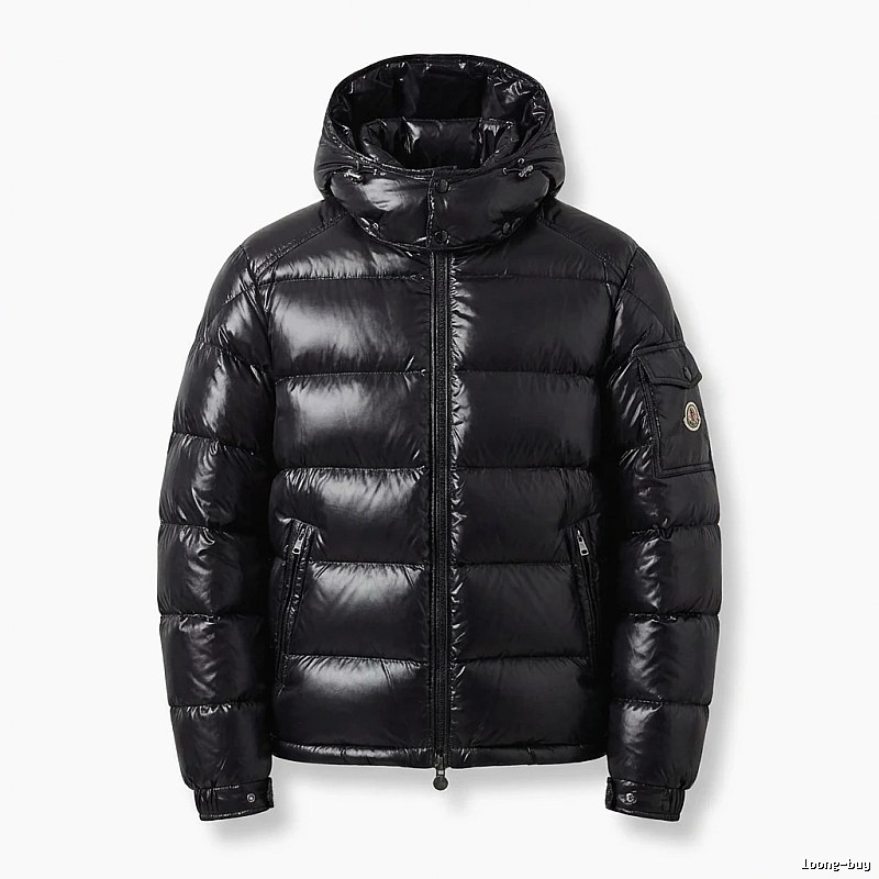 Moncler shiny black down jacket