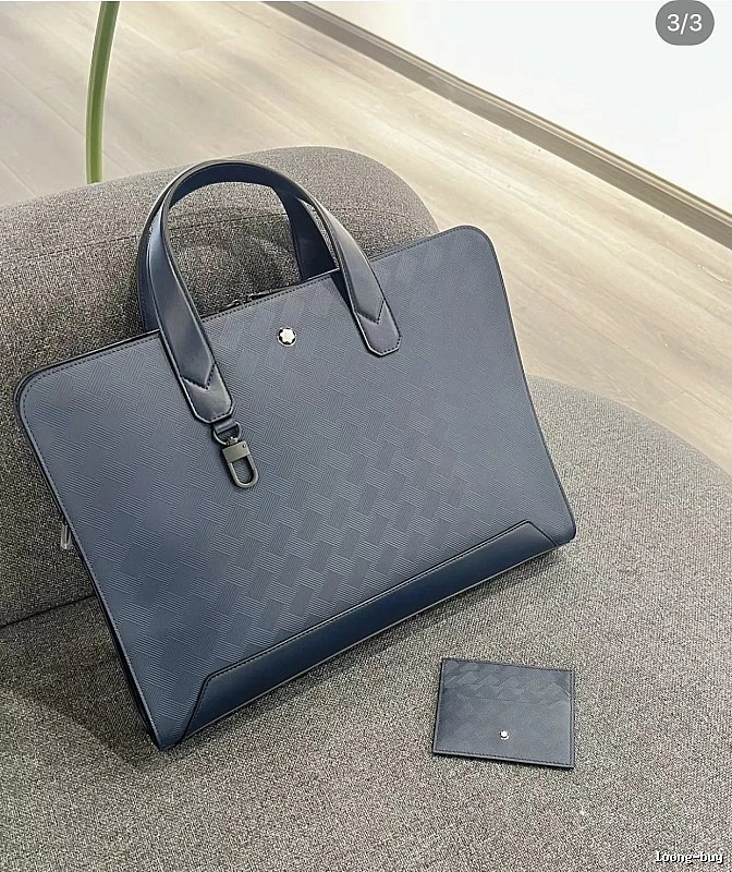 Montblanc Briefcase bag Blue Structured Business Matching