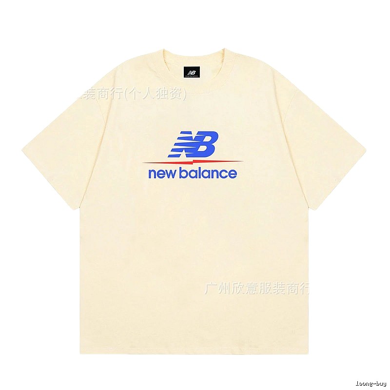 New Balance Printed Casual-style Light Beige Short-Sleeve T-Shirt