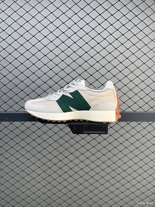 New Balance Retro Runners in Cream and Green, Finished with Low Runner Shape