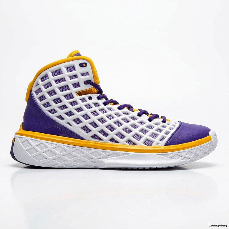 Nike retro purple-yellow-white basketball shoes