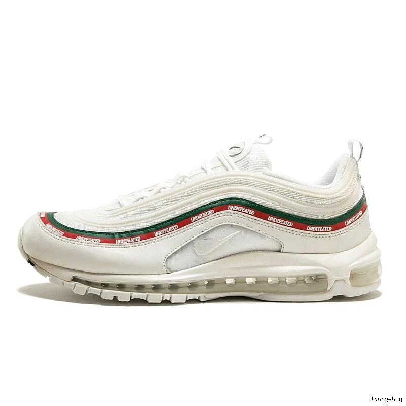 Nike retro-style red, white and green striped shoes