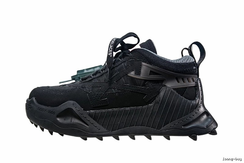 Off-White functional style black sports shoes