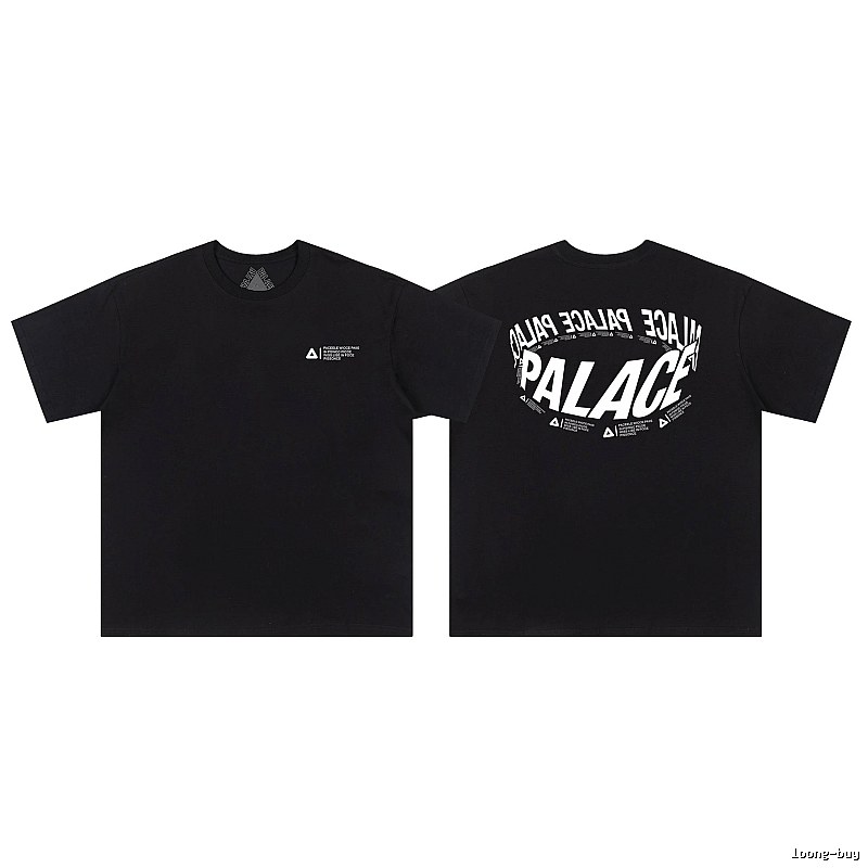 Palace Letter Print Street Style Black T-Shirt