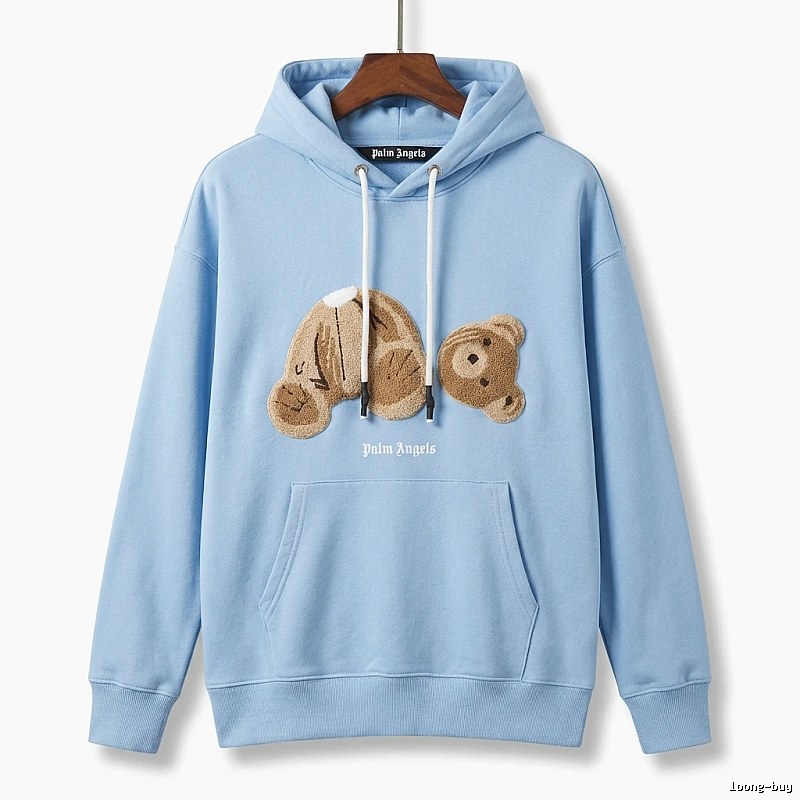 Palm Angels Bear Trendy Light Blue Sweatshirt