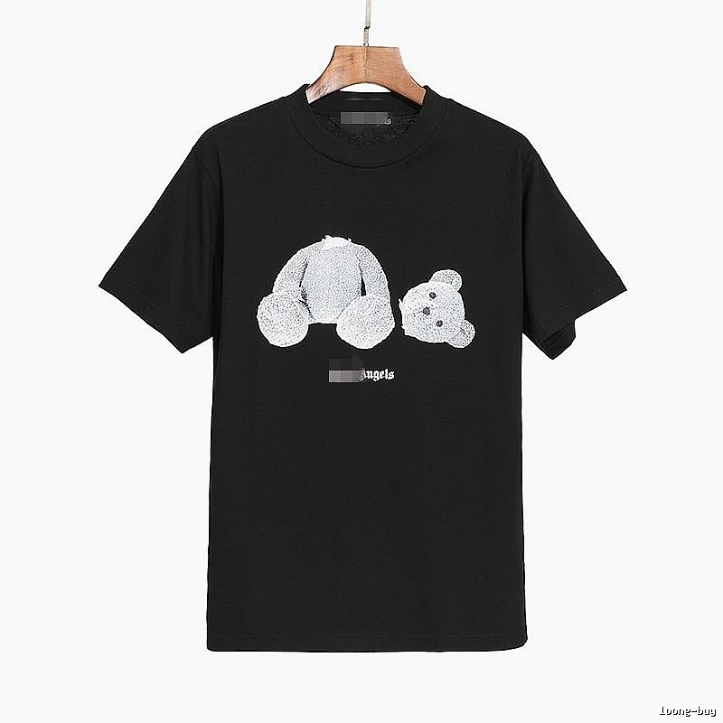 Palm Angels Casual Bear graphic T-shirt White Colorful Bear for Comfortable Styling