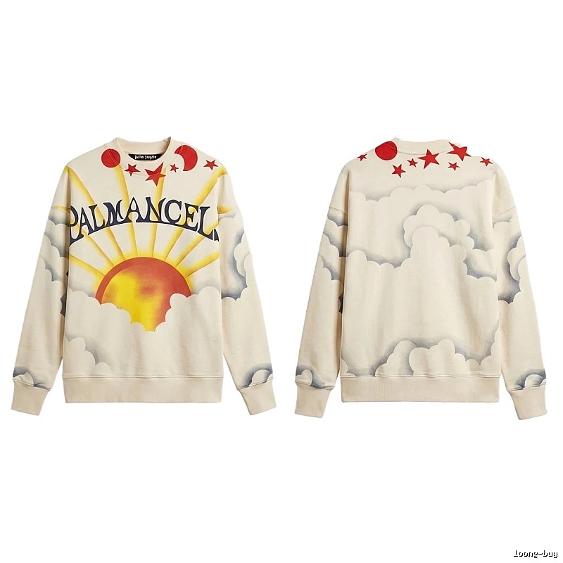 Palm Angels Sun Print Casual Style Sweatshirt