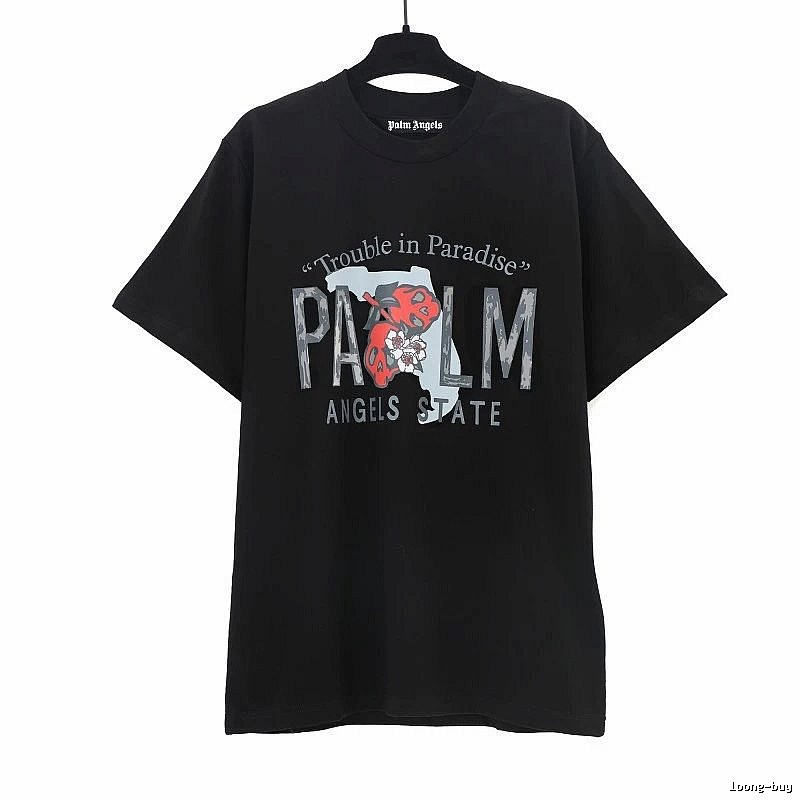 Palm Angels Travel Logo T-shirt White Palm Tree with Modern Look