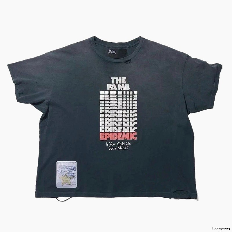 Paly Hollywood Vintage Printed Charcoal Black T-shirt