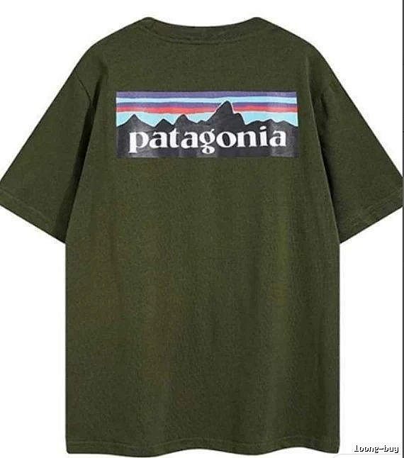 Patagonia Army Green Logo T-Shirt Gift Ready Graphic