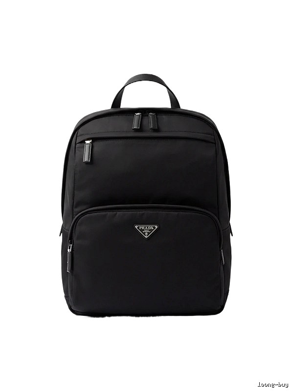 Prada classic simple style black backpack