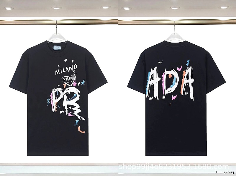 Prada Graffiti Collection Street Style Black T-Shirt