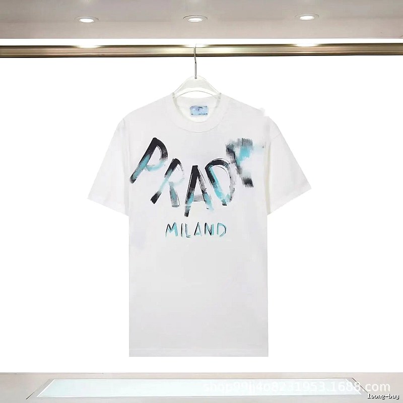 Prada Graffiti Street Style White Short-sleeve T-shirt