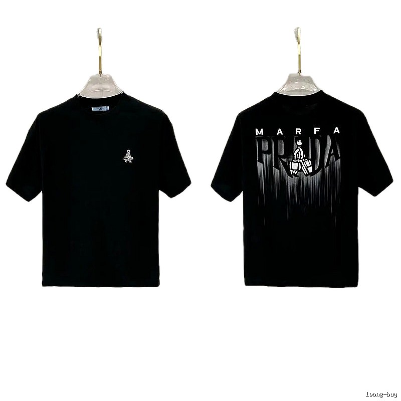 Prada Marfa Streetwear Style Black Short-sleeve T-shirt
