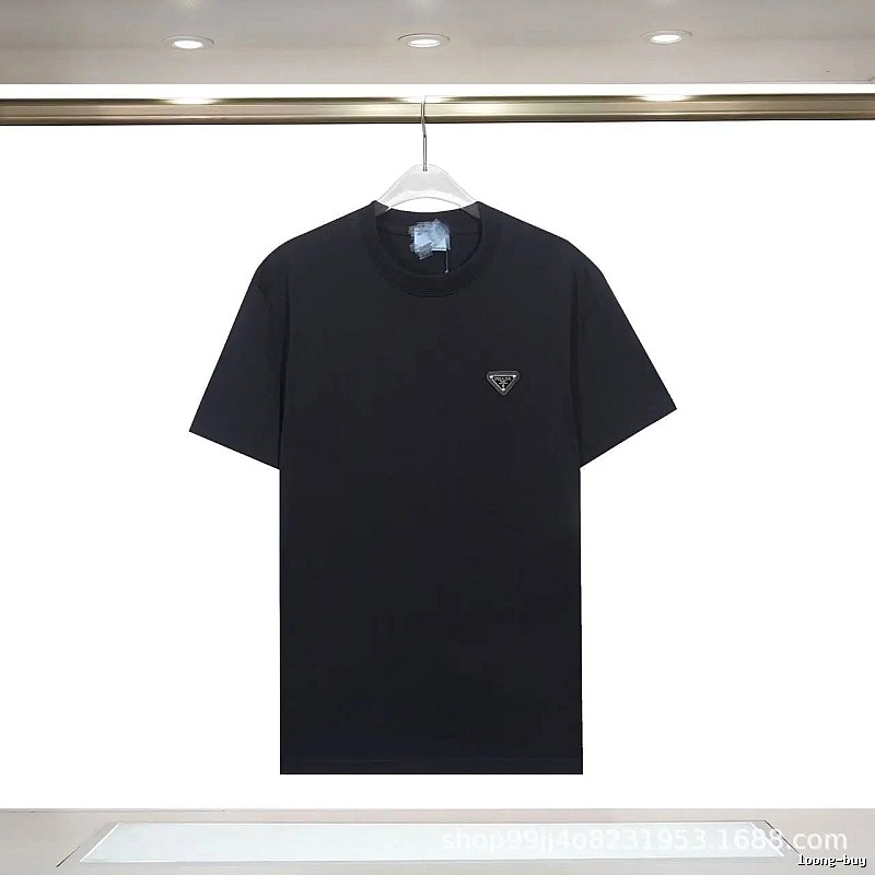 Prada Triangle-Logo Minimalist Black T-Shirt