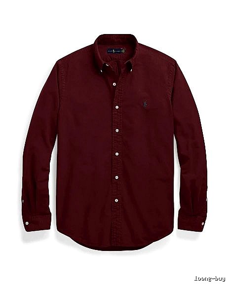 Ralph Lauren Burgundy Red Button-Down Shirt Daily Styling