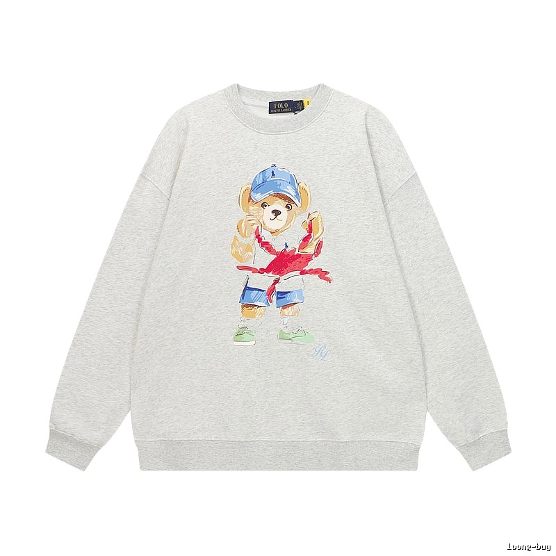 Ralph Lauren cartoon bear light gray sweatshirt