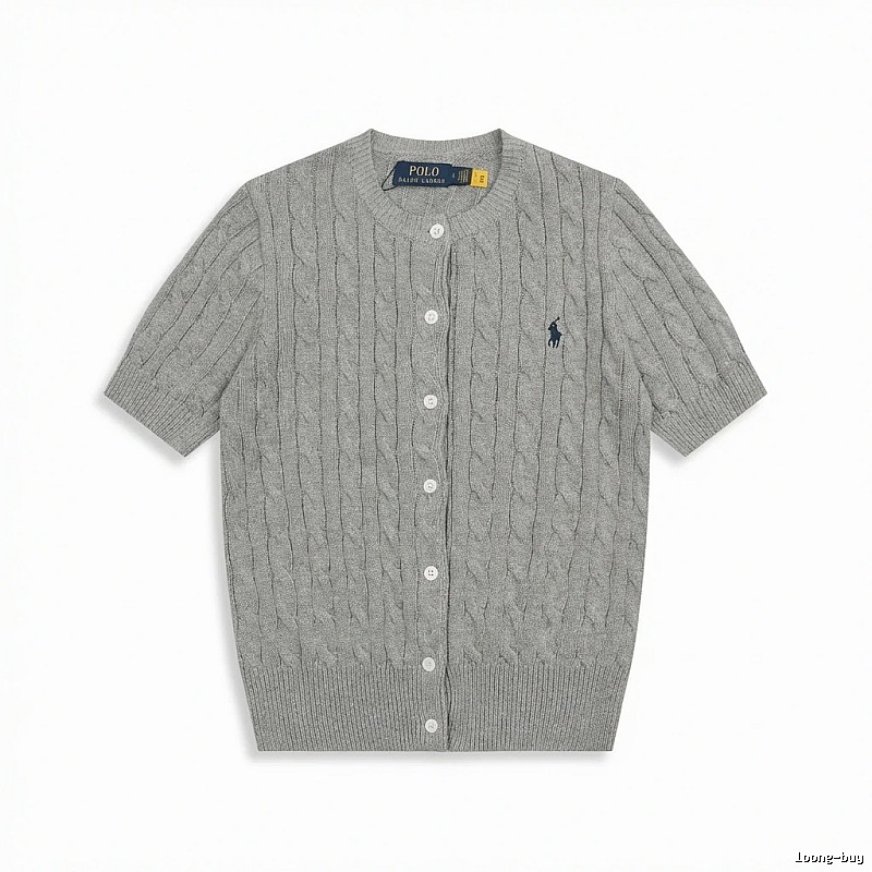 Ralph Lauren knitted retro-style grey cardigan