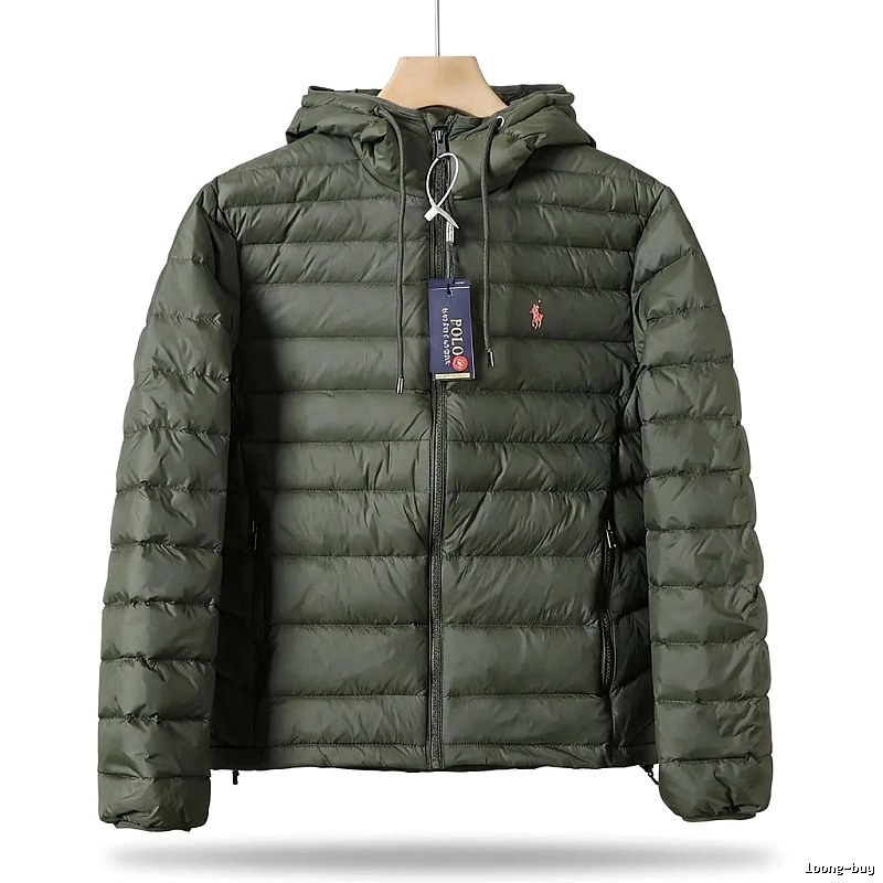 Ralph Lauren Polo casual style dark green down jacket